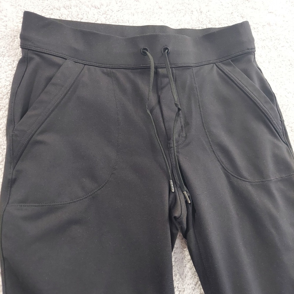 Athleta's Flux Ankle Sweatpants Black Drawstring Waist Women's Pants Pockets | S - Picture 2 of 12